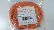 Pack of 4: 2 Meter LC / ST Multimode Duplex 50/125 - Orange Fiber Cable picture