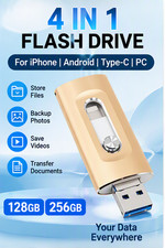 4-in-1 USB Flash Drive 256GB for iPhone Android PC Type-C Memory Stick picture