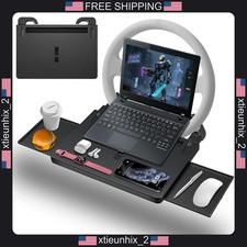Car Steering Wheel Tray Adjustable Laptop Desk with Drawer and Anti-Slip picture