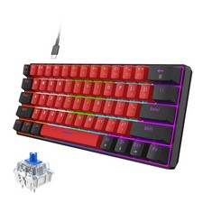 60 Percent Wired Mechanical Gaming Keyboard Blue Switch LED Backlit Mac PC picture