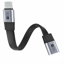 7.87 Inch USB C Short Flat Extension Cable Support PD 240W/80Gbps/8K@60Hz Video picture