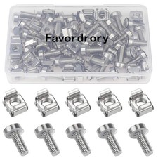 30 PCS M6 x 20mm Rack Mount Cage Nuts Screws Washers For Server Cabinet picture