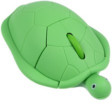 Wireless Mouse Cute Animal Green Turtle Shape Silent Click Ergonomic Portable... picture