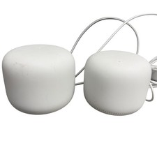 Google Nest Wifi H2D Wireless Router White AC2200 Mesh Lot 2 Units W/Adapters picture