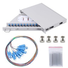 SC-UPC 12 Simplex 12 Port Rack Mount Enclosure Box with 12-Fibers, Beige  picture