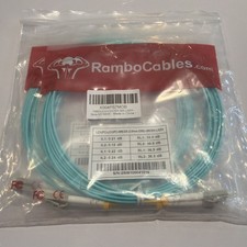 RamboCables 2-Pack OM3 LC-LC Multimode Fiber Optic Cable 5m 16ft Duplex LSZH picture