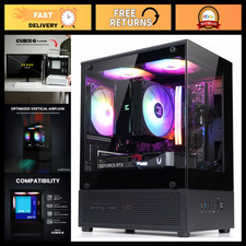 Compact Mini Tower Gaming PC Case, Micro-ATX MATX, Black, Sleek Design, Easy Bui picture