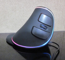 Delux M618 Plus Vertical Mouse Carpal Tunnel Black USB Wired RGB Light picture