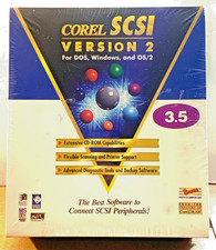 Vintage COREL SCSI Version 2.0 / 3.5, DOS, Windows, OS/2 --NEW, FACTORY SEALED picture