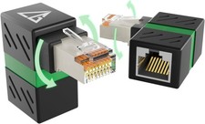 2-Pack 10Gbps 360Â° Rotatable Cat6A Right Angle Ethernet Adapter, 90-Degree RJ picture