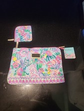 Lilly Pulitzer 2 Piece Tech Pouch Set Via Amore Spritzer Brand New With Tags picture