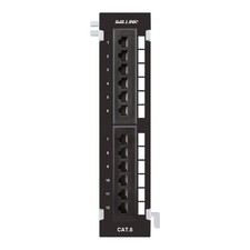12Port Mini Vertical Cat6 Network Patch Panel Wall Mount 89D Bracket 10Gbps picture