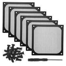 6Pcs 120mm Fan Filter Grills Aluminum Frame Mesh with Accessories, Black picture
