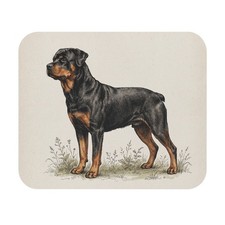 Vintage Rottweiler Dog Art Mouse Pad, Retro Aesthetic Guard Dog Gift picture