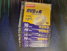 DVD+R 16x Speed 4.7 GB Recordable Discs 120min 8 Pack Package Open Box Staples picture