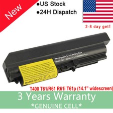 Battery for Lenovo ThinkPad R61 T61 T400 R400 Series 14.1