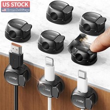 US Stock Chfeila 8-Pack Quick-Lock Cable Clips, Cord Organizer, Black picture