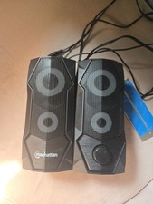 Manhattan 161435 Wired 2.0 Channel Computer Speakers Pair Set, Black picture