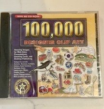 Win 98 CD-ROM 100,000 Designer Clip Art Disc New Sealed picture