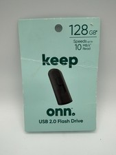 Onn. 128GB USB 2.0 Flash Drive Black PC Mac USB-A Removable External Storage picture