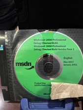 BRAND NEW MSDN  Microsoft Windows 2000 Professional Debug/Checked Build,SP1, Key picture