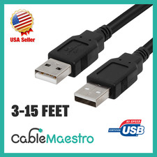 HIGH SPEED USB 2.0 Cable Printer Hard Drive Cord Type A Male to A Male 3-15FT picture