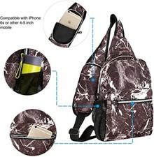 Sling Backpack Hiking Daypack Pattern Chest Shoulder Bag with USB Charging Port picture