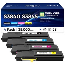 S3840 Toner Cartridge Set 4-Pack High Yield Replacement for Dell 593-BCBC 1KTWP picture