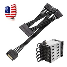 New ​1 to 5 SATA Power Adapter 18AWG Cable with 5 Female Connectors for SSD HDD picture