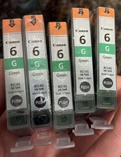 Five Canon BCI-6G Green Ink Cartridges Ink Jet Brand New Factory Sealed No Box picture