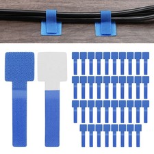 40-Pack Cable Clips, Enhanced Self-Adhesive Cord Straps Organizers [Blue] picture