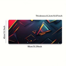A Large Gaming Mouse Pad Featuring Colorful Geometric Patterns in a Three-Dime picture