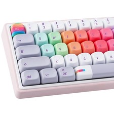 131 PCS Gray Rainbow Candy Cute PBT DyeSub Keycaps MOA Profile Custom Set picture