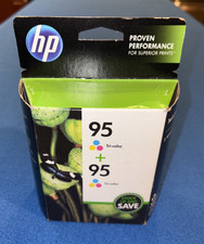 HP 95 Tri-Color Dual Twin Pack Ink Cartridges Sealed 2016 Hewlett Packard picture
