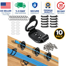 Cable Clips Self Adhesive Cable Organizer Cord Management Wire Holder 10 Pack picture