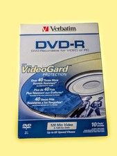 VERBATIM DVD-R 4.7GB 10 Pack Video TRIM CASES VideoGard Protection 120 Min NEW picture
