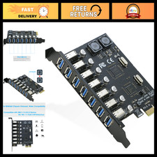 7-Port USB 3.0 PCIe Expansion Card Hub Adapter - 5Gbps High-Speed, No Power Need picture