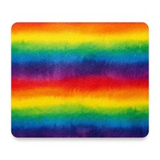 Bold Horizontal Stripes — Rainbow Bright Mouse Pad 9.25x7.75 Non-Slip Desk Mat picture