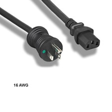 LOT 10pcs 15ft 16 AWG Hospital Grade Power Cable NEMA 5-15P to C13 13A/125V Blk picture