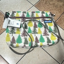 KAVU Shoulder laptop/tablet Bag Tree Print Green Yellow Brown Rope Strap Zipper picture