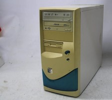 PC Vintage Beige + Teal Computer Windows XP - Powers on - ASUS V8440 128 MB -... picture