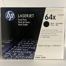 HP LaserJet 64x Black 2x High Volume Print Cartridge Dual Pack CC364XD Sealed picture