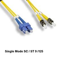 Kentek 3 Meter Single-Mode Fiber Optic Patch Cable SC/ST 9/125 Duplex UPC/UPC picture