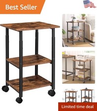 Versatile Printer Cart with Rustic Brown Finish - Perfect for Any Workspace picture