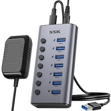 7-Port Powered USB 3.0 Hub,USB 3.0 Splitter USB Charging Hub picture