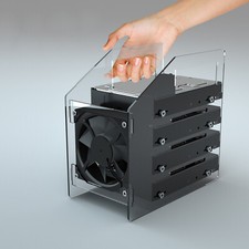 3.5 Inch HDD Hard Drive Bracket DIY Hard Disk Box Expansion Rack W/ Cooling Fan picture