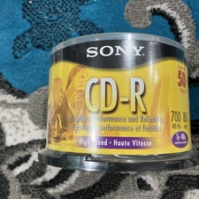 Sony CD-R High Speed Recordable Disc 700 MB 1X-48X 80 Min 50 Pack Factory Sealed picture