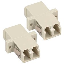 2x LC-LC Multimode Duplex Optical Fiber Coupler Coupling Adapter Connector Beige picture