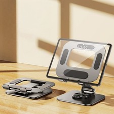 Foldable Aluminum Tablet Desk Stand 360° Desktop Mount for iPad & Tablet Holder picture