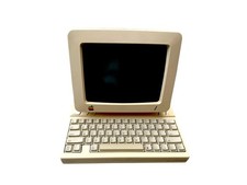 Vintage 1980s Apple IIc Computer & Monitor With Attached Floppy Drive 